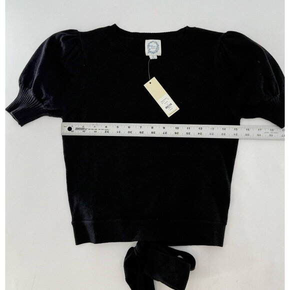 NWT Francesca's Blue Rain Black Pullover Sweater Tie Back Size Small Preppy - Picture 11 of 11